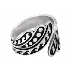 Oxidized Sterling Silver Adjustable Spoon Ring