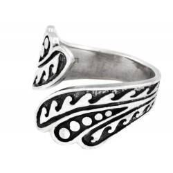 Oxidized Sterling Silver Adjustable Spoon Ring