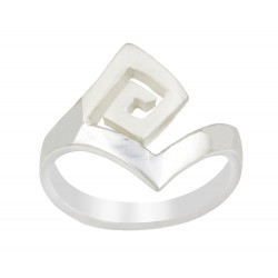 Satin And Silver Maze Ring