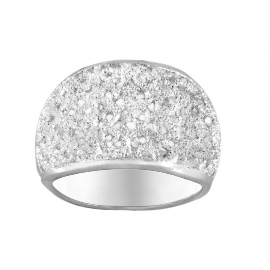 White Glitter Sterling Silver Ring