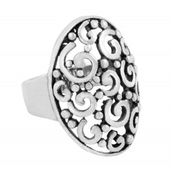 Wide oval ring with Spirals